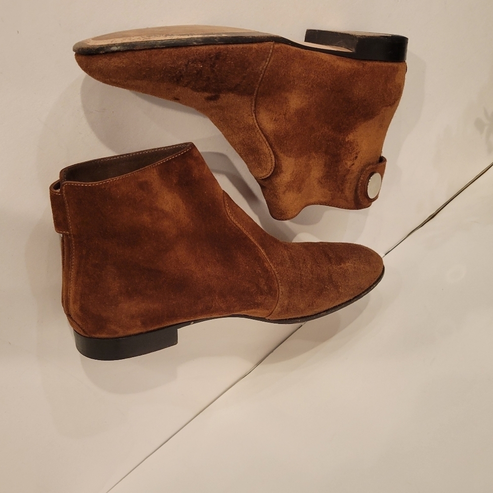 Gianni Rossi Lindon Suede Brown Booties Women's Size 36 - Picture 2 of 14